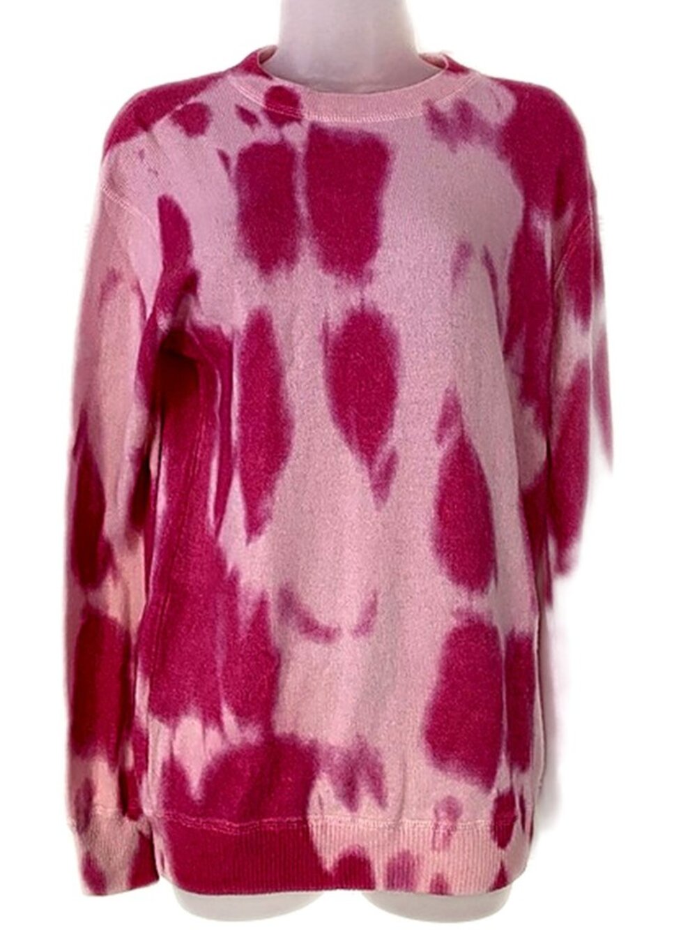 Autum Cashmere Women’s Tie Dye Crewneck Pullover Sweater Pink size Small